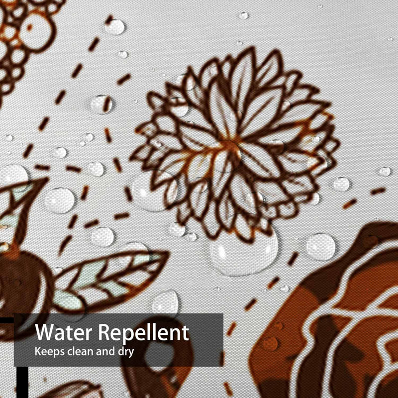 Rideau de douche imperméable à motif floral rétro avec 12 crochets, L 72 po x l 84 po
