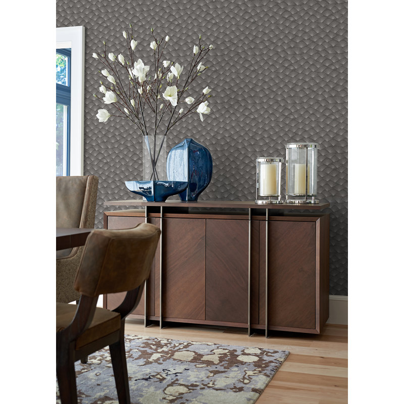 Avaline 33' L x 20.9" W Wallpaper Roll, Black