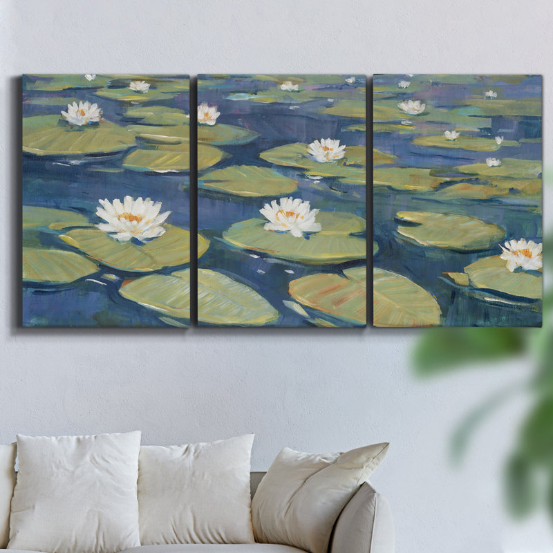 «Happy Seascape I», reproduction sur toile tendue de 3 pièces, H 36 po x l 72 po x P 2 po