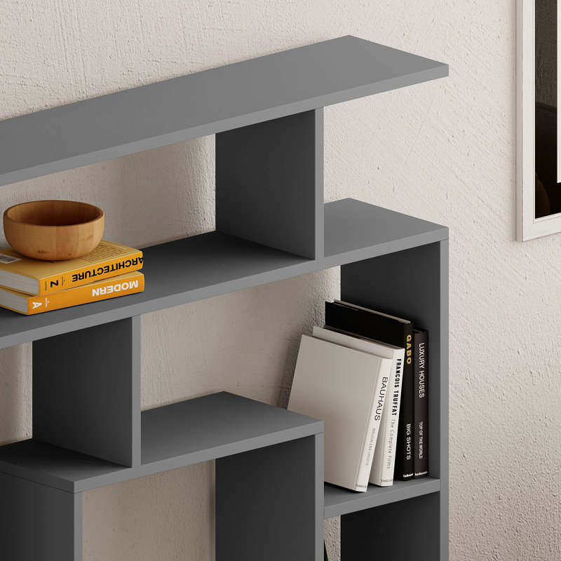 Labirent Bookcase | Modern Maze-Design Freestanding Shelf Unit, Antracite