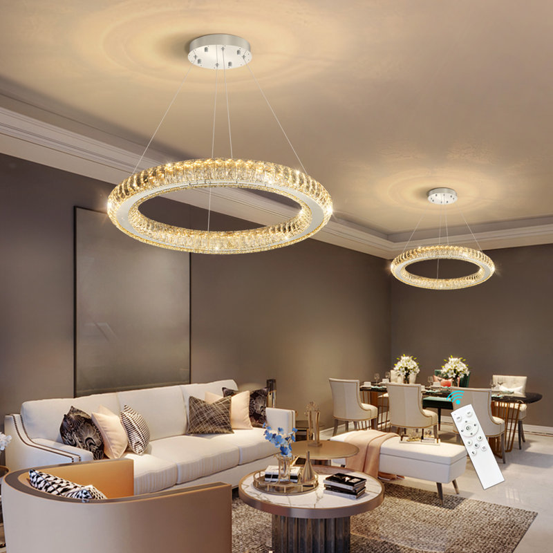 Lustre moderne en cristal noir, Argent