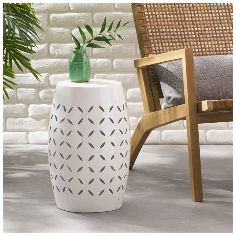 Table d'appoint 12 po LILAC , Blanc