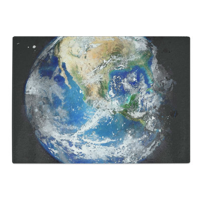 Tempered Glass an Amazing Image of Earth Paint Splash Chopping Board