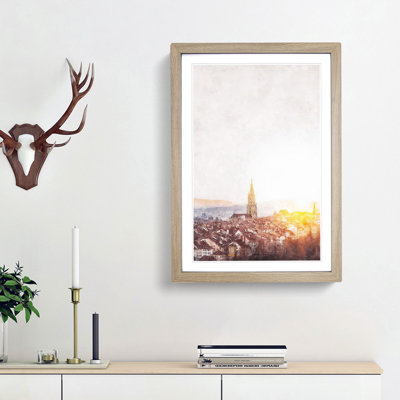 Sunset in Bern Switzerland - Framed Print