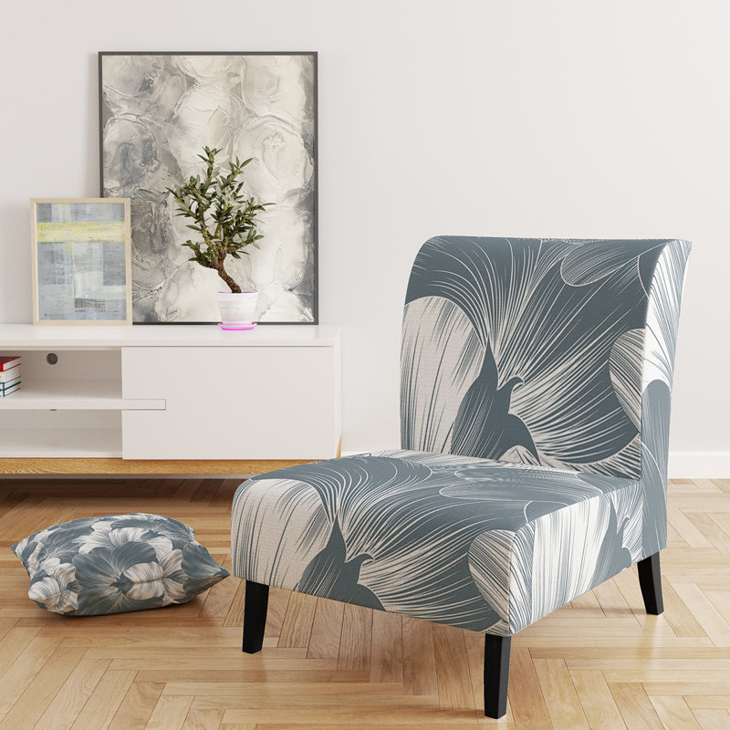 Fauteuil de chambre moderne rembourré en velours Brechta Vibrant Curve Design II, Vert / gris / blanc