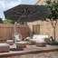 Parasol rond en porte-à-faux avec mât central, gris (base non incluse)-1554292666