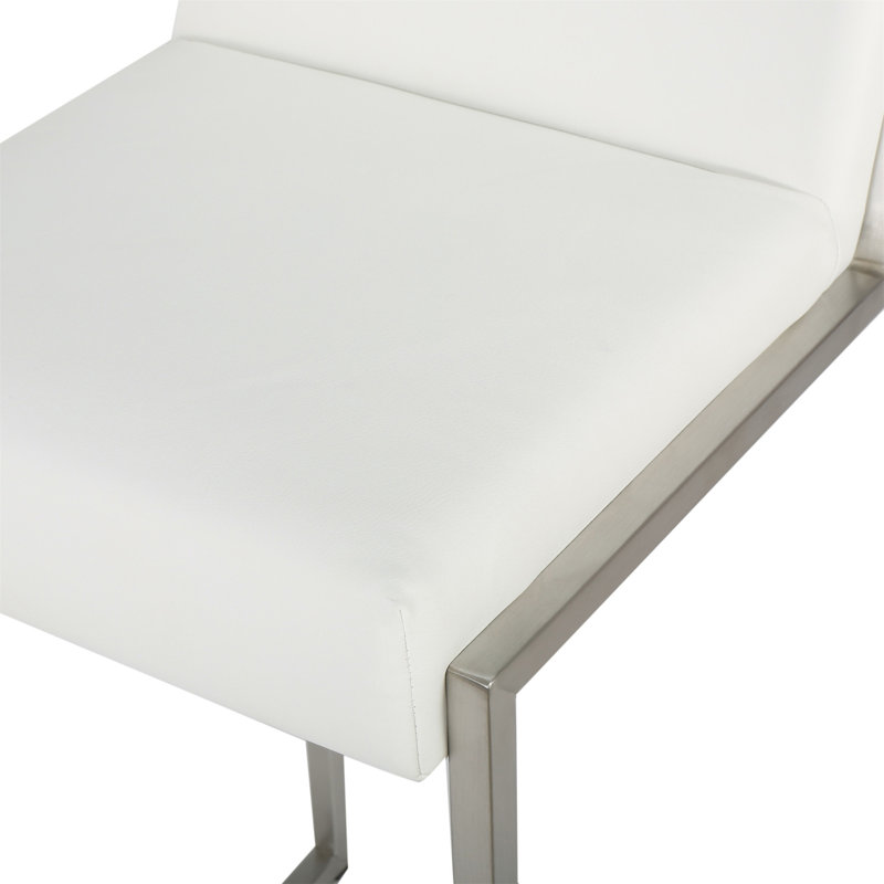 Tabouret de bar rembourré avec structure en métal Marisol, Blanc