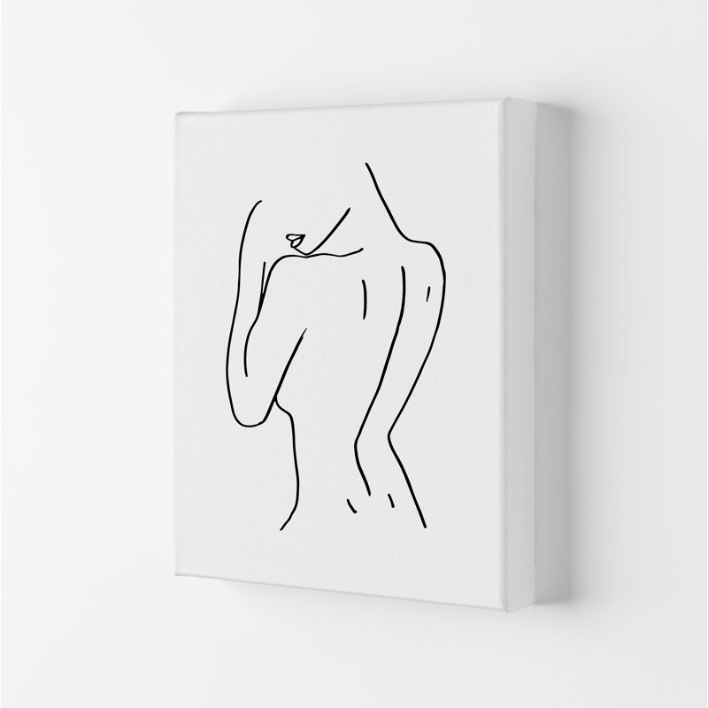Female Back Pose - Print, 59.4cm H x 42cm W x 4cm D, Wrapped Canvas