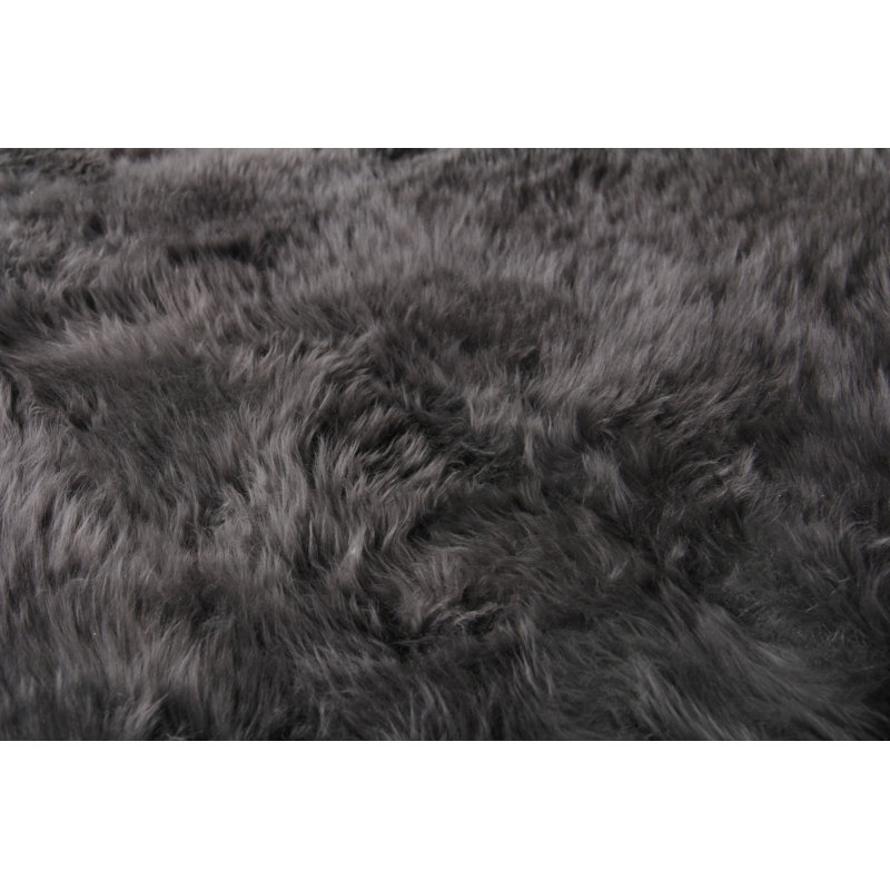Sheepskin Area Rug in Dark Gray, Rectangle 13'6" x 17'6"