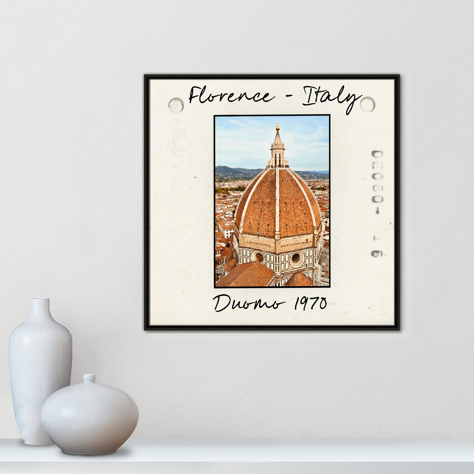 Florence Italy - Duomo Print by Susan Jill, Espresso Floater Framed Canvas, 31.5" H x 31.5" W x 2" D