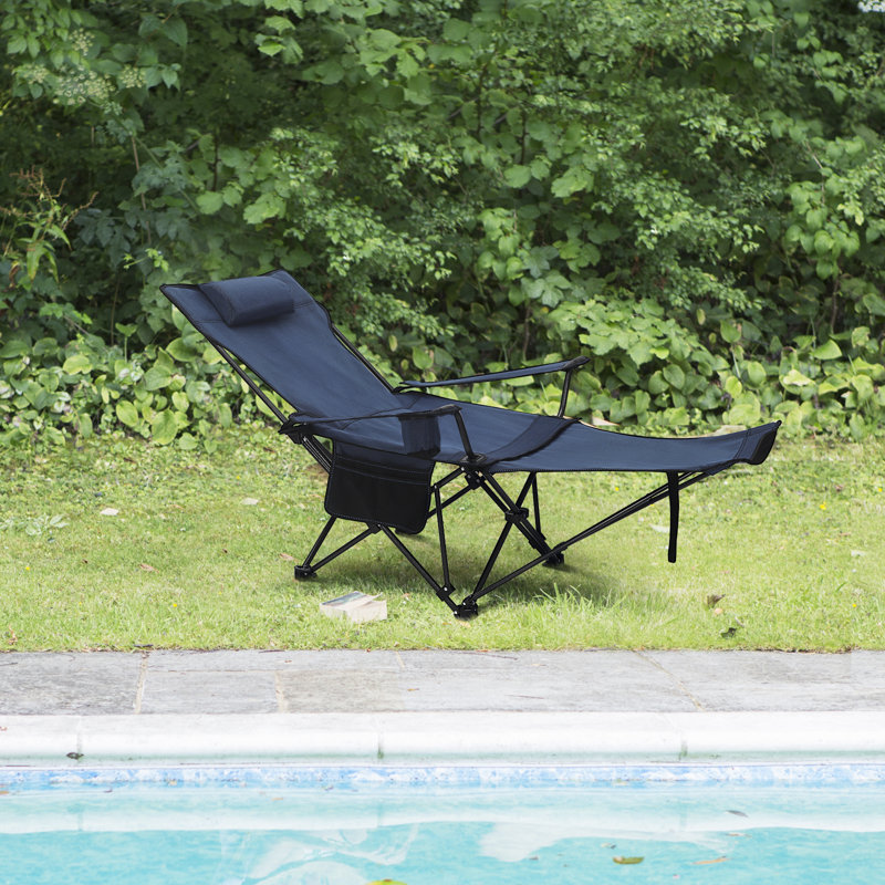 Camping Chair Lightweight Folding Fishing Chair with Retractable Footrest and Removable Headrest, Carry Bag, for Outdoor Activities