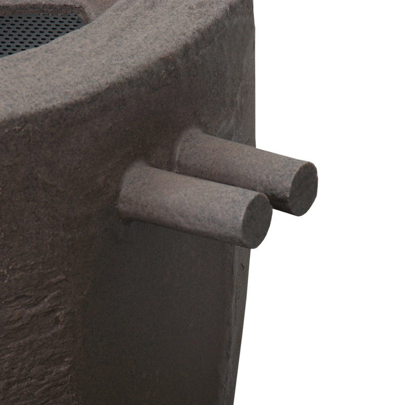 Tonneau cylindrique en plastique pour la collecte de l'eau de pluie Athena, Pierre brune, H 34 po x l 24 po x P 24 po