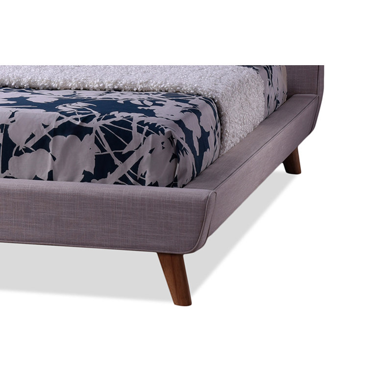 Lit plateforme tapissier Johnnell, Beige, Grand