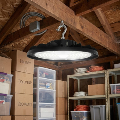 Éclairage commercial intégré à DEL haute intensité de 500 watts à intensité variable noire, 5000K