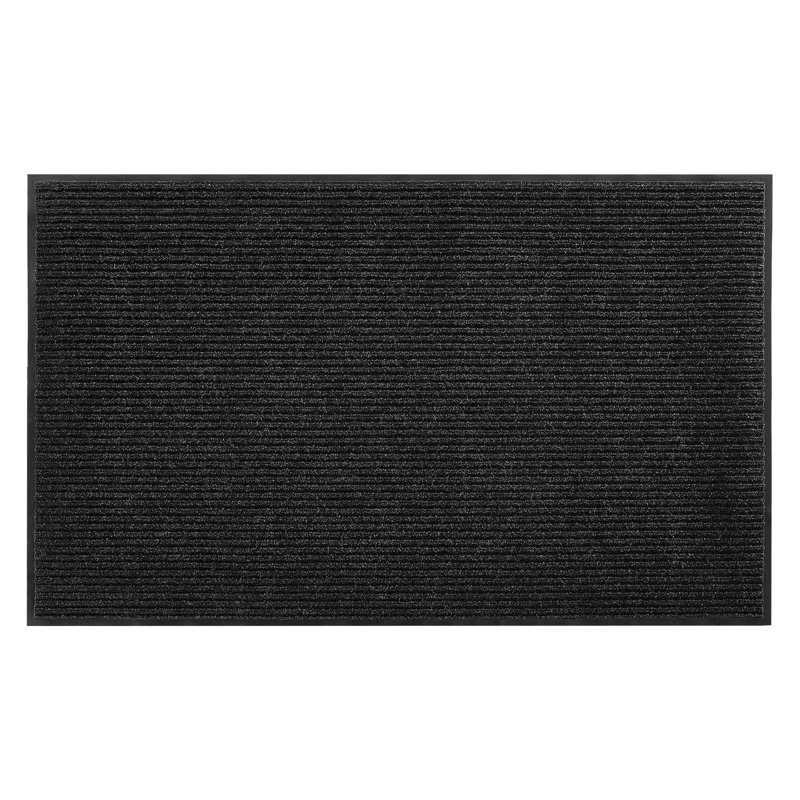 Front Door Mat, 10 x 3 ft Commercial Floor Mat for Indoor and Outdoor, Stylish Striped Industrial Carpet with PVC Backing, Heavy Duty Washable Entry Rug for Hallway, Balcony, Garage, Grey