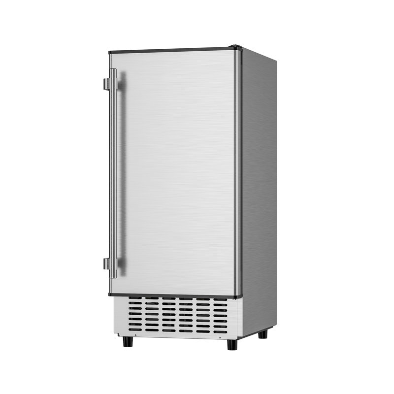 Coolake 15" Under Counter Ice Maker Machine 130 Lbs/day With 30 Lbs Storage In Stainless Steel, Built In Ice Machine For Home Bar Office