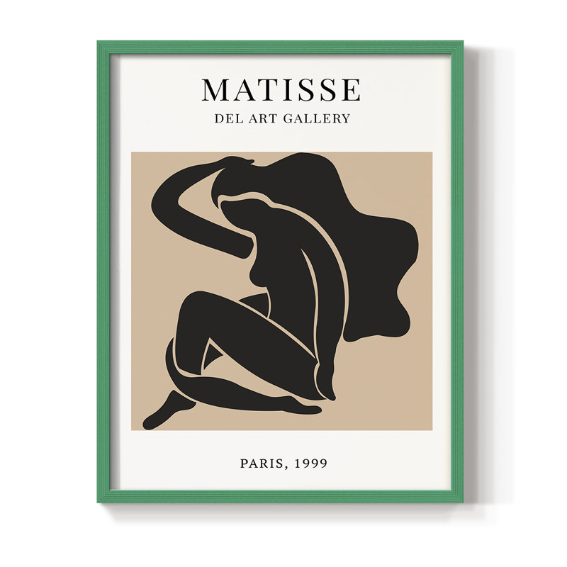 Matisse Cxx, reproduction encadrée - bois massif, Vert, H 10 po x l 8 po