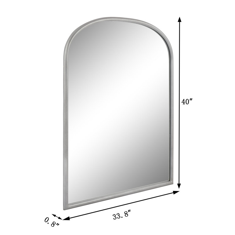 Bhavith Metal Arch Wall Mirror, Silver, 40" x 33.8"