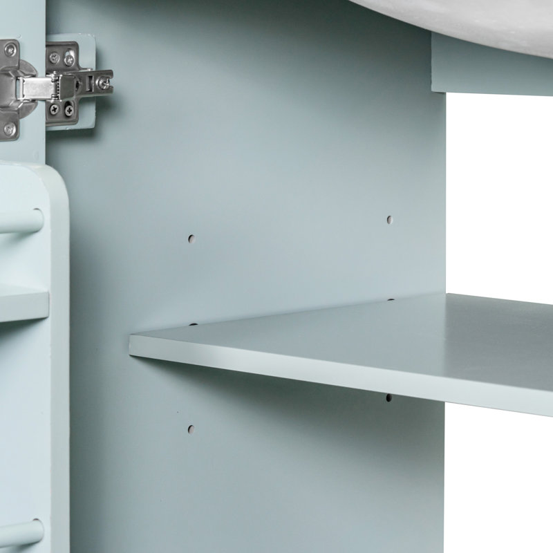 Meuble-lavabo 30 po avec lavabo en céramique, Vert