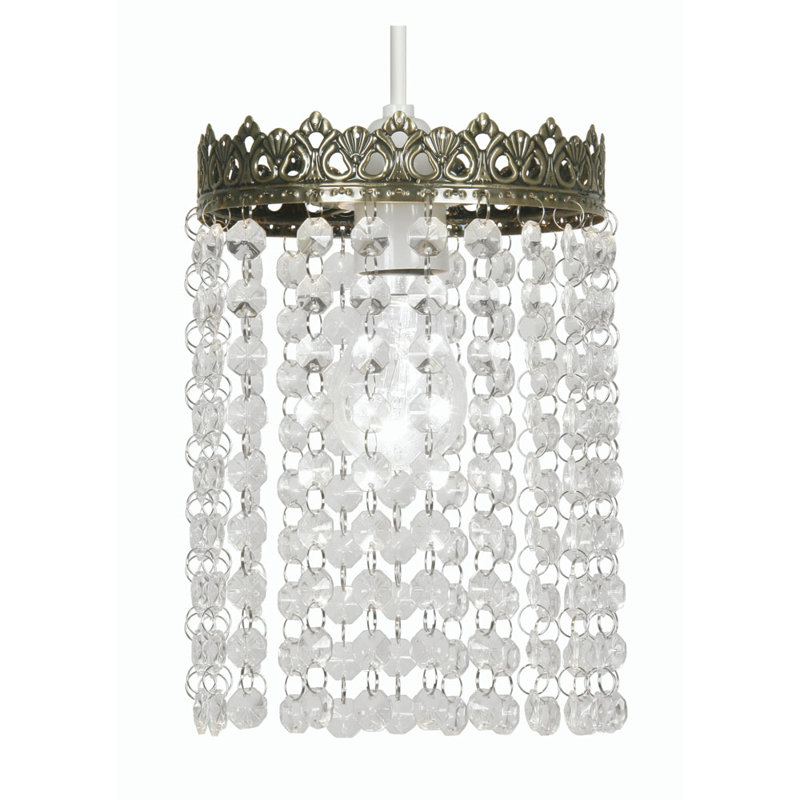 22cm H Glass Novelty Pendant Shade ( Screw On ), Antique Brass/Clear