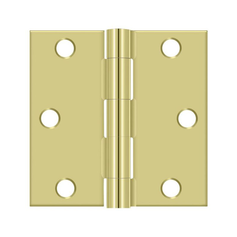Steel Hinge, Polished Brass