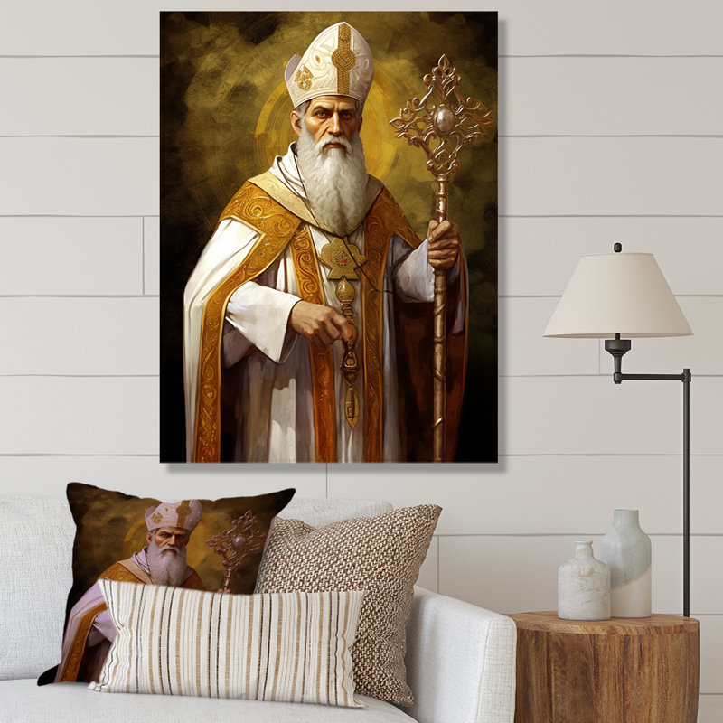 «Golden Priest» sur toile, Toile tendue, 32" H x 24" W