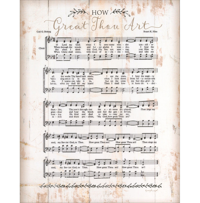 «How Great Thou Art», H 18 po x l 14 po