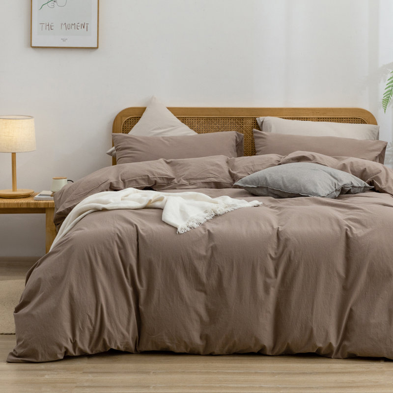 Ensemble de housse de couette 100% coton délavé Bestouch Bestouch, Housse de couette pour très grand lit et 2 taies