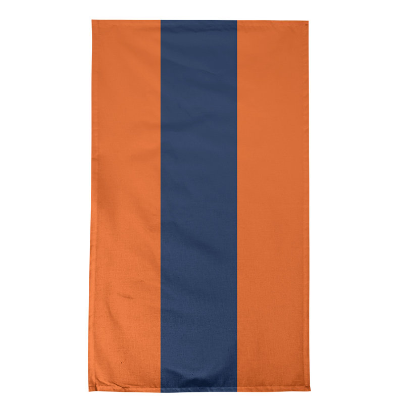 Stripe Tea Towel Kitchen Towel, Cotton Twill, Orange/Navy Blue Baseball