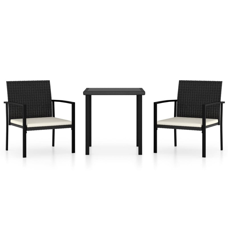 Alaxandria 2 - Person Patio Dining Set Square Table, Black