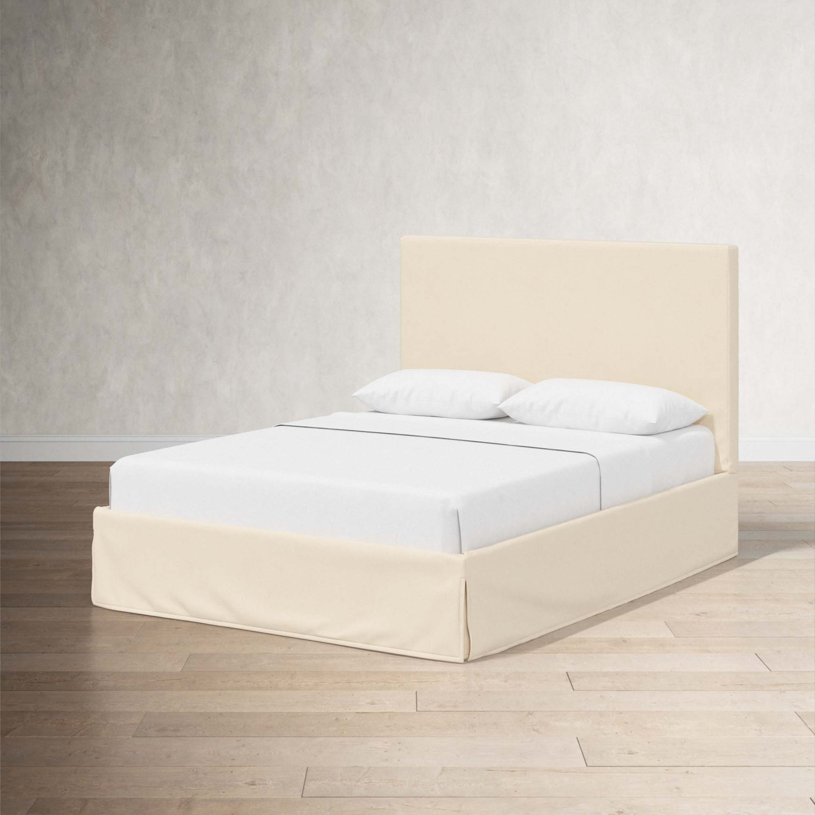 Verona Upholstered Slipcover Bed, Classic Pearl Performance Velvet, Queen