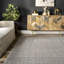 Tapis rayé en coton tissé à plat à la main Boise-19006596
