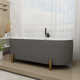 Colour 67" L x 31" W Fluted Freestanding Soaking Acrylic Bathtub with Chrome Drain and Overflow