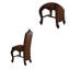 Ensemble de 2 chaises à hauteur de comptoir en similicuir brun clair