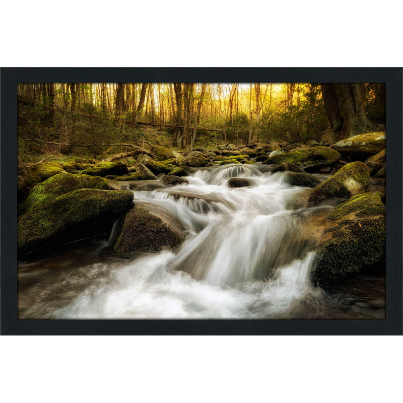 «Roaring Fourche», reproduction de photo, H 32 po x l 48 po x P 0,75 po, Cadre espresso