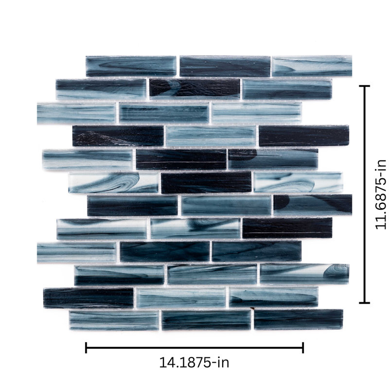 Island Antiqua 1" x 4" Glass Linear Mosaic Wall Tile, Brown