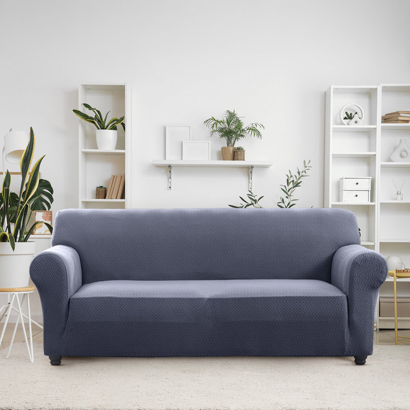 Durable Spandex Stretch Sofa Cover - Jacquard Pattern Sofa Slipcover & Furniture Protector, 179cm H x 280cm W - (3 Seater)