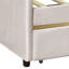Lit de jour rembourré beige avec deux tiroirs de rangement - Ajoutez une touche d'élégance à votre maison-430481509