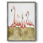 «Flamingo Flock II», reproduction encadrée - bois massif