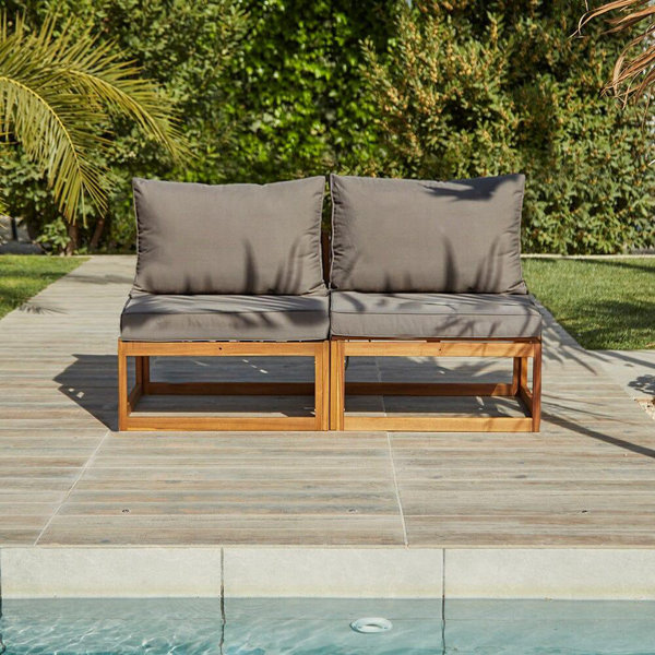 17 Stories Rhogen 137.6cm Wide Outdoor Patio Sofa with Cushions ...