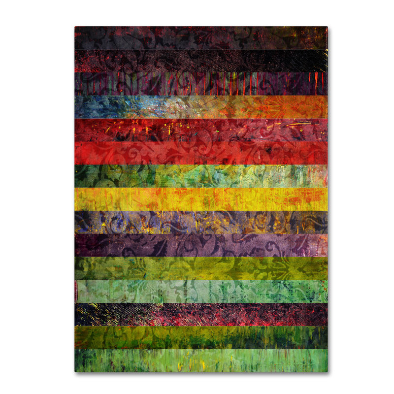 «Brocade and Fifize Stripes 3», impression sur toile tendue, H 47 po x l 35 po x P 2 po