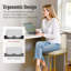 61cm Modern Upholstered Kitchen Counter Stool with Metal Sled Base & Faux Leather-946124418-971905122