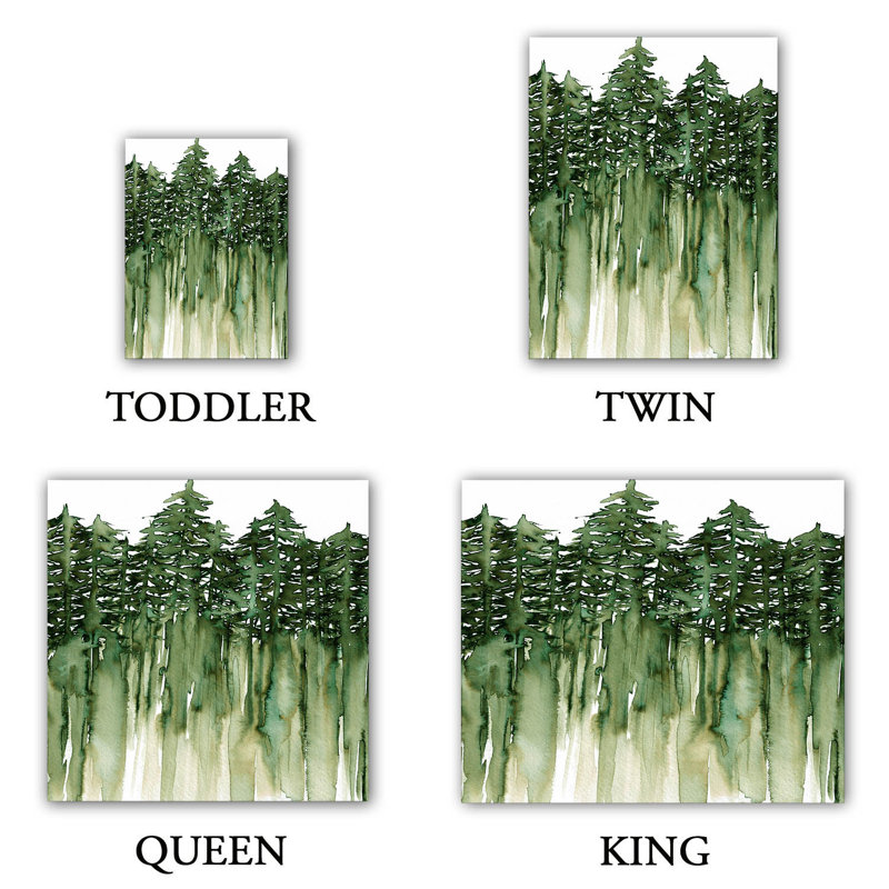 Duvet Cover, Queen Duvet Cover + 2 Standard Shams, Green/Gray