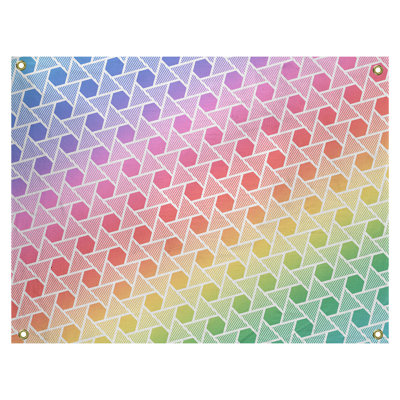 Tapisserie murale hexagonales et triangles