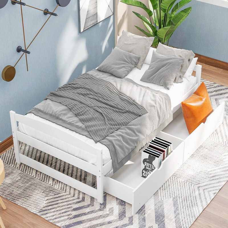 Lit de jour simple Eleanora, White with Drawers      