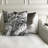 Helga Noir Abstract Feather Reversible Throw Pillow