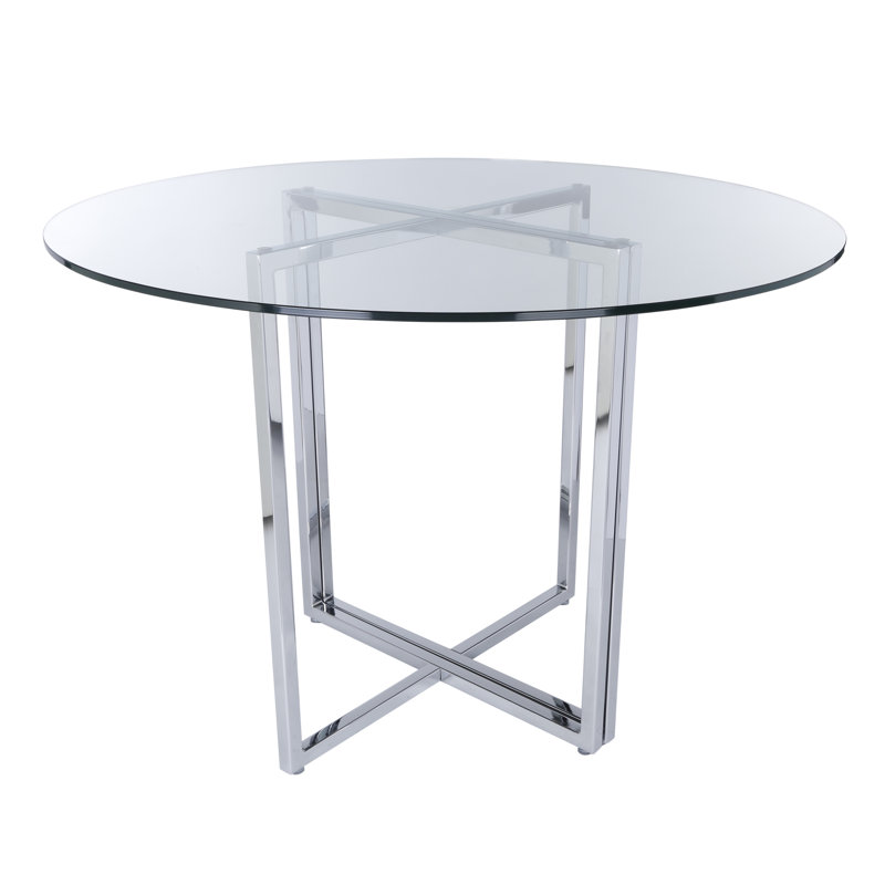 Table de salle à manger Wadley, Chrome, L 36 po x l 36 po