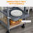 Mobile Rolling Kitchen Island Trolley Serving Cart with Underneath Drawer & Slide-Out Wire Storage Basket, Grey
