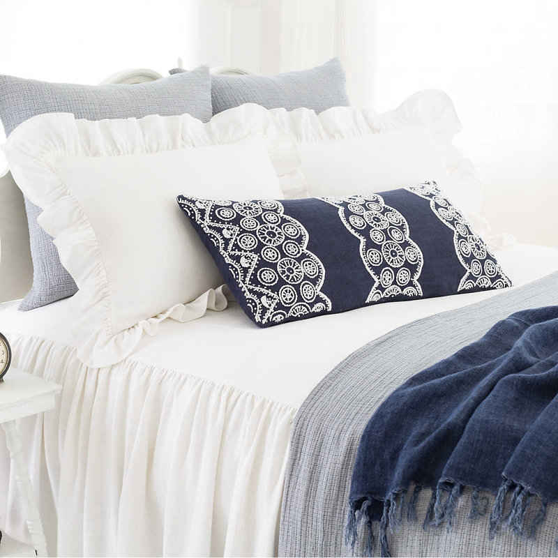 Wilton Ruffle Sham, Standard, White