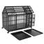 Chenil en métal robuste avec cage et cage avec 4 roues verrouillables